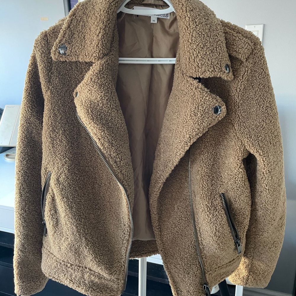 Camel teddy coat
